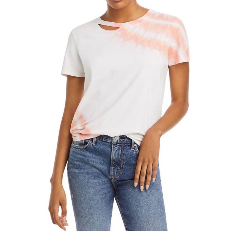 n:PHILANTHROPY White and orange Cut-Out Tee